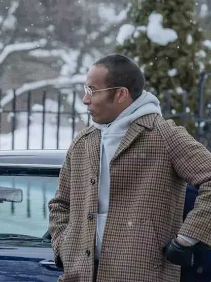 JP Gibbs Brown Checked Coat