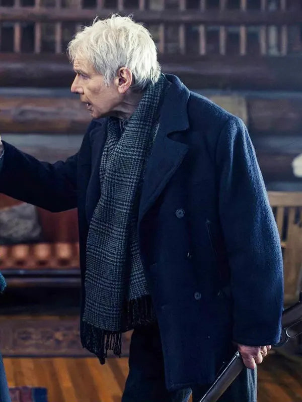 Jacob Dutton 1923 2025 Harrison Ford Blue Wool Peacoat