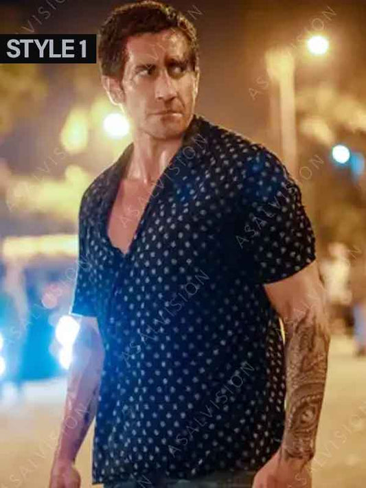 Jake Gyllenhaal Road House 2024 Black Floral Shirt