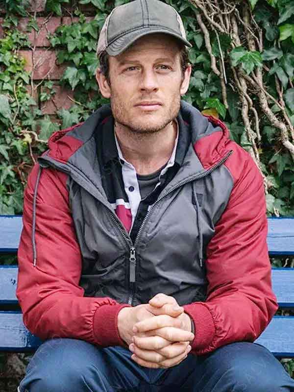 James Norton Movie Nowhere Special 2024 John Grey and Red Hooded Bomber Jacket