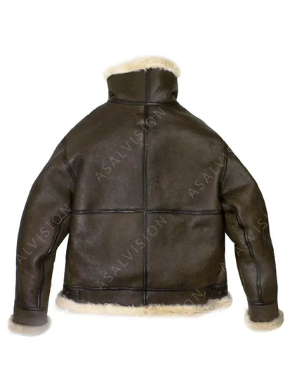 Jamie Bomber Brown Shearling Leather Jacket
