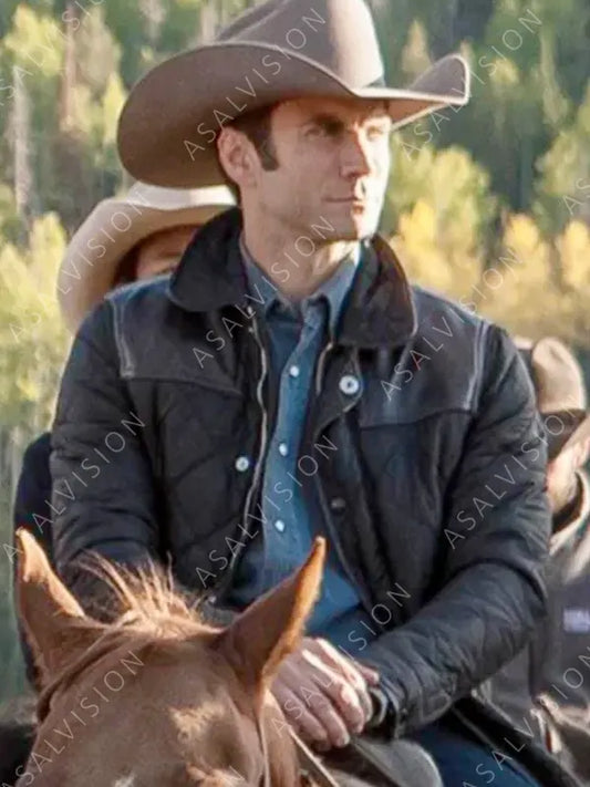 Jamie Dutton Yellowstone Quilted Black Jacket