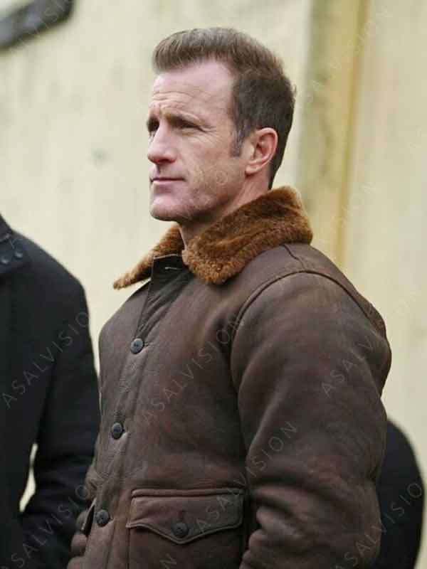 Jason Grant Alert Missing Persons S02 Unit Scott Caan Shearling Brown Leather Jacket