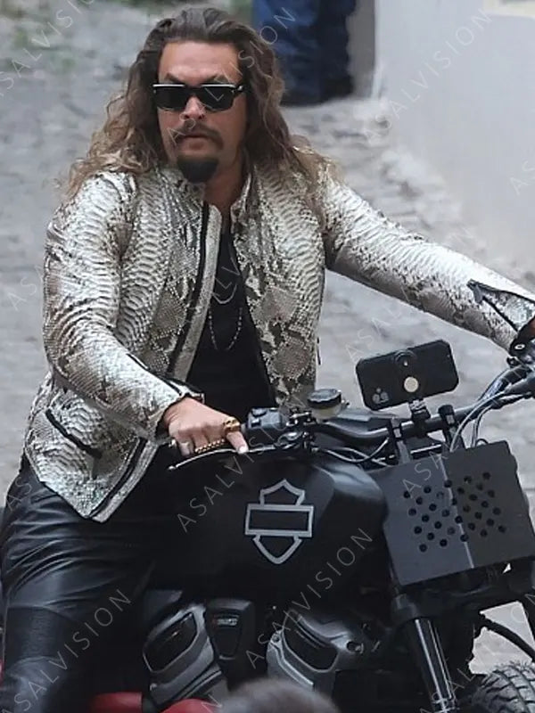 Jason MomoaSnakeskin Leather Jacket