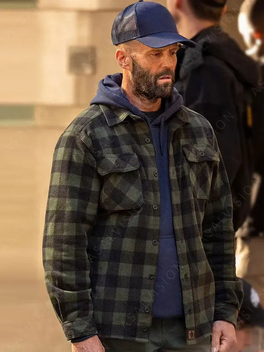 Jason Statham The Beekeeper 2024 Plaid Shirt
