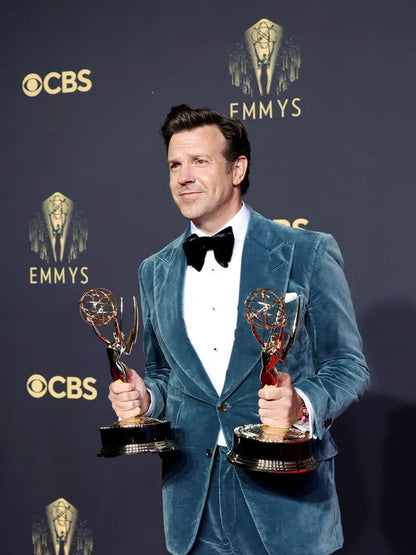 Jason Sudeikis Tv Series Ted Lasso Blue Velvet Blazer