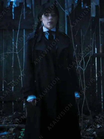 Jenna Ortega Black Coat
