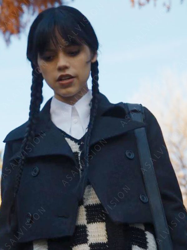 Jenna Ortega Black Wool Jacket