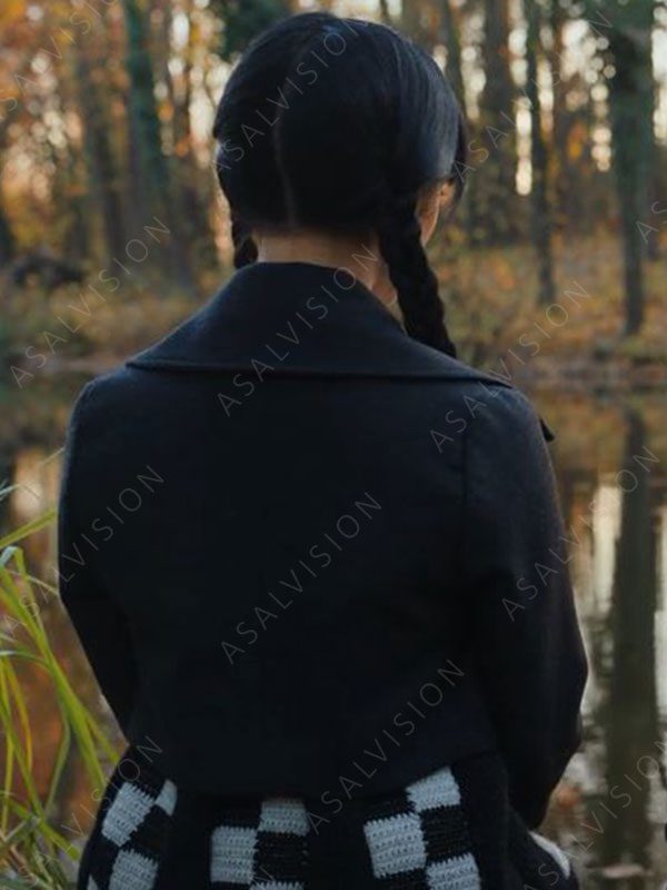 Jenna Ortega Cropped Black Wool Jacket