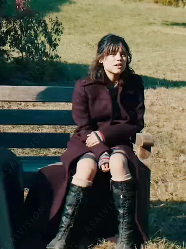 Beetlejuice 2024 Jenna Ortega Wool Long Coat