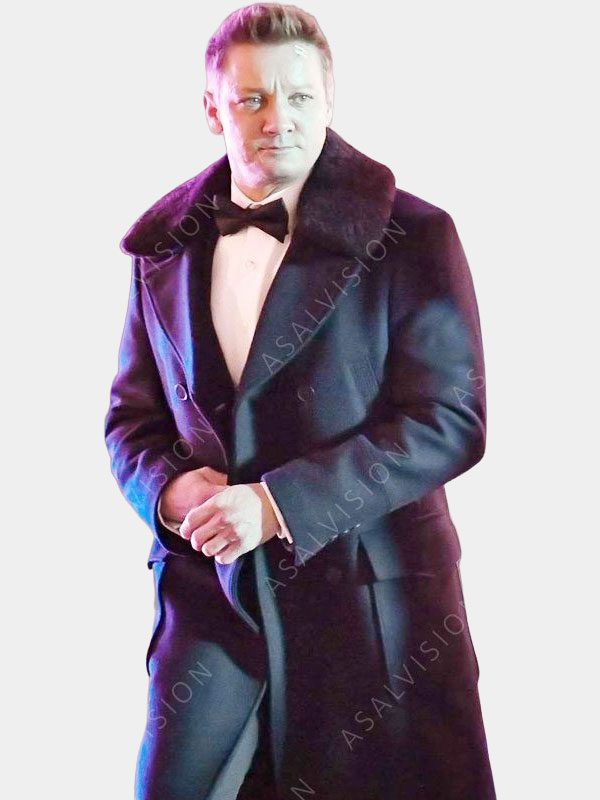 Jeremy Renner Hawkeye Fur Collar Trench Coat