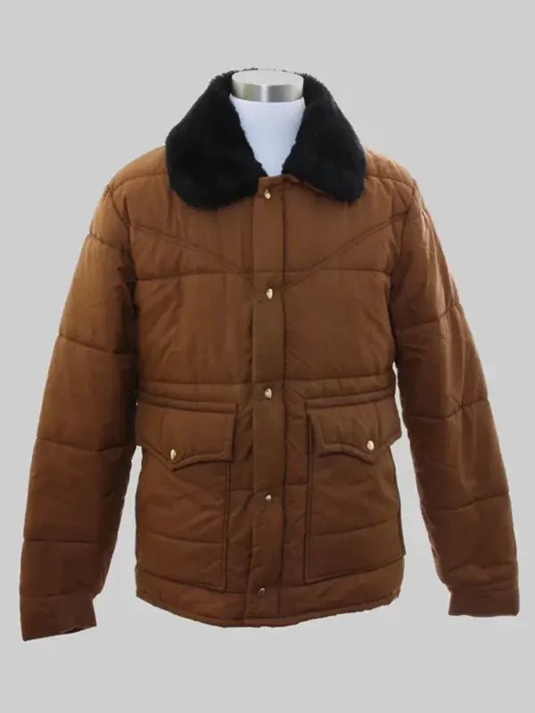 Jim Hopper Stranger Things S05 David Harbour Fur Collar Brown Puffer Jacket