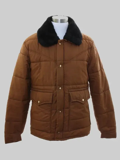 Jim Hopper Stranger Things S05 David Harbour Fur Collar Brown Puffer Jacket