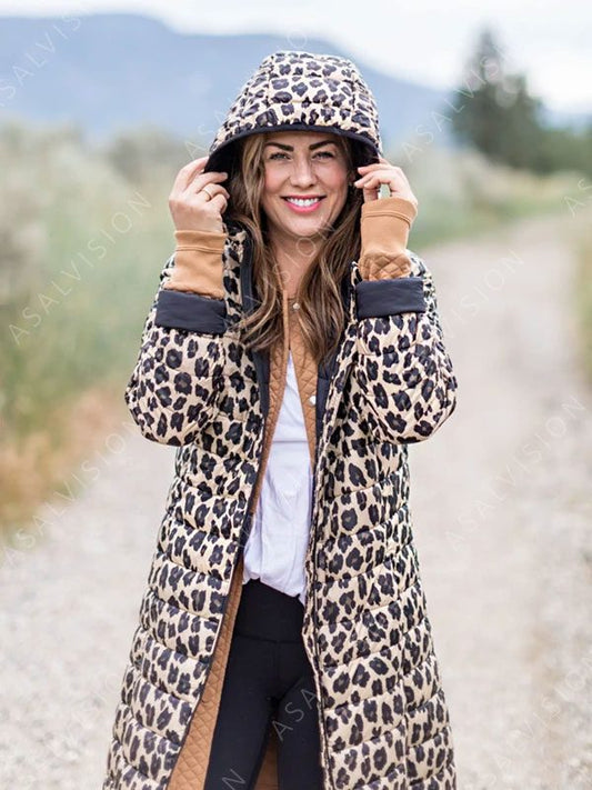 Joe Fresh Jilly Leopard Print Puffer Coat
