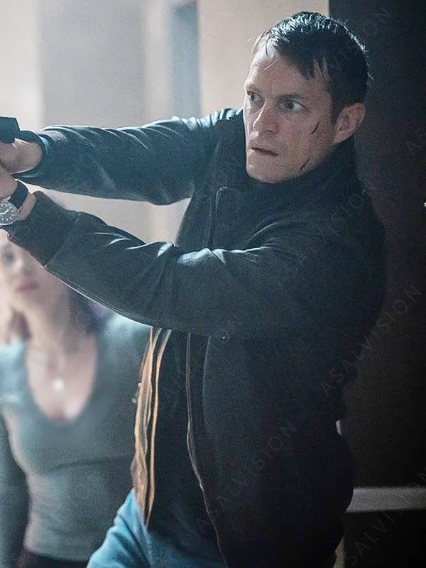 Joel Kinnaman The Silent Hour 2024 Bomber Leather Jacket