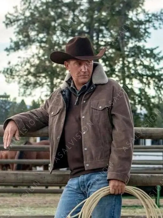 John Dutton Yellowstone Corduroy Brown Jacket