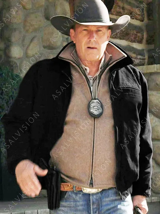 John Dutton Yellowstone Cotton Black Jacket