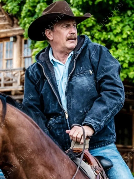John Dutton Yellowstone Denim Hooded Jacket