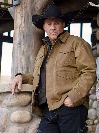 John Dutton Yellowstone Season 2 Kevin Costner Brown Jacket