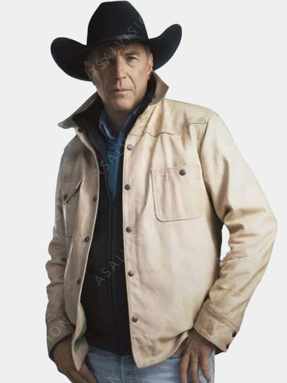 John Dutton Yellowstone Season 5 Cream Jacket