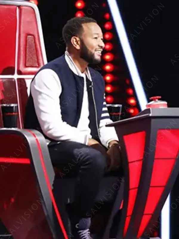 John Legend Black And White Bomber Varsity Jacket