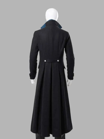 Johnny Depp  Black Wool Coat