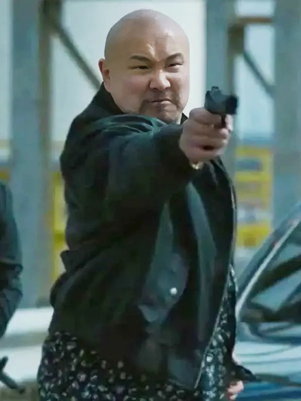 Jon Xue Zhang Kraven The Hunter 2024 Black Bomber Leather Jacket