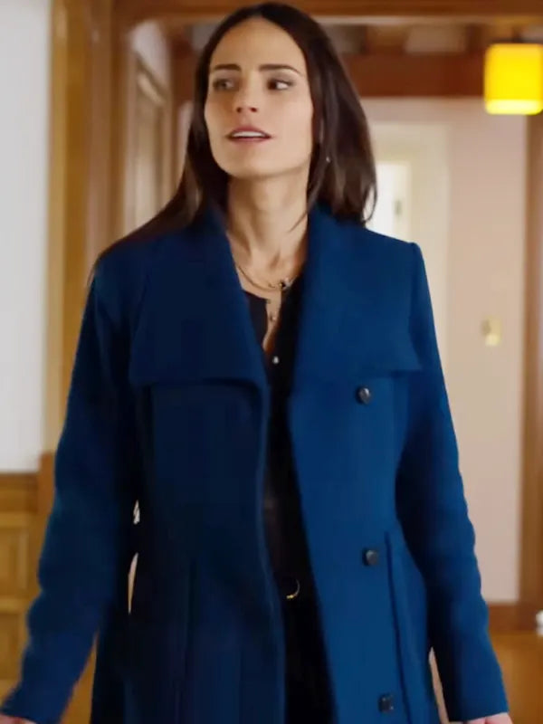 Jordana Brewster Cellar Door 2024 Sera Blue Coat