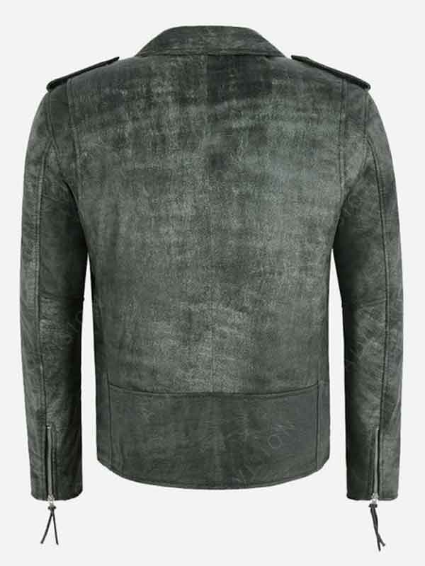 Joshua Grey Vintage Distressed Biker Leather Jacket