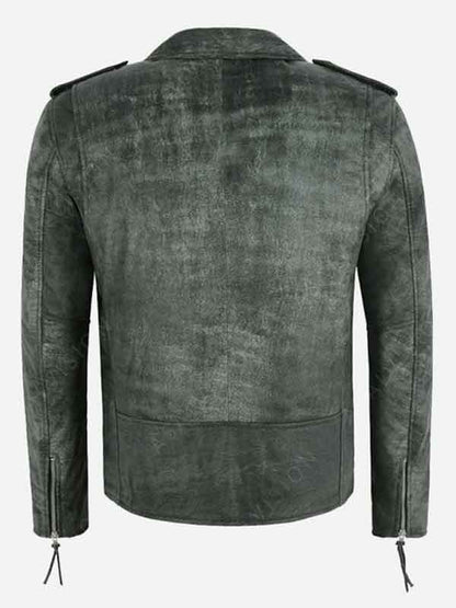 Joshua Grey Vintage Distressed Biker Leather Jacket