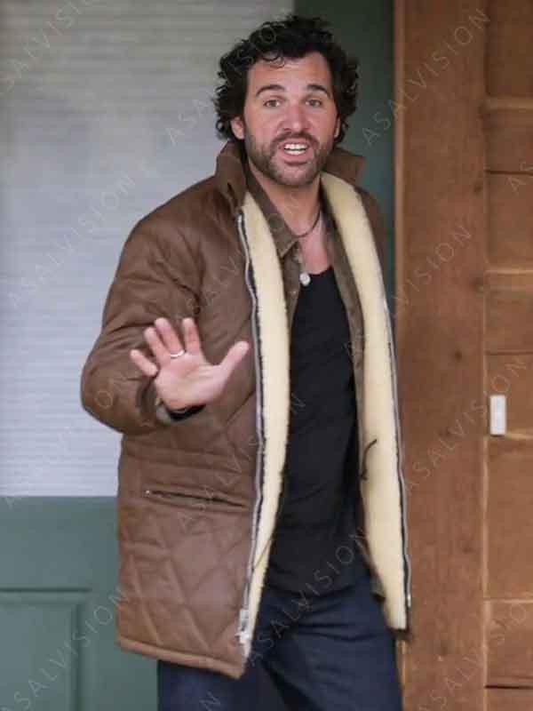 Juan Pablo Di Pace Movie Branching Out 2024 T.J. Brown Quilted Shearling Jacket