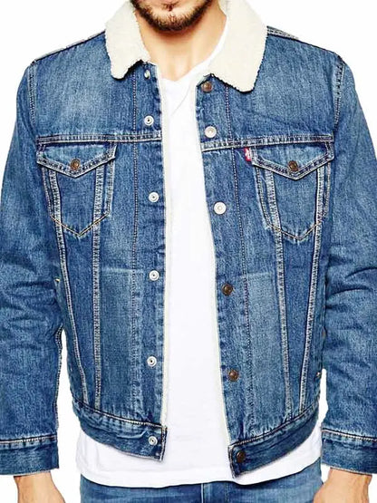 Jughead Jones Shearling Collar Blue Denim Jacket