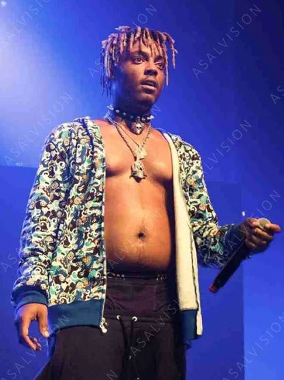 Juice Wrld Bape Armed & Dan­ger­ous Blue Fleece Hood­ie