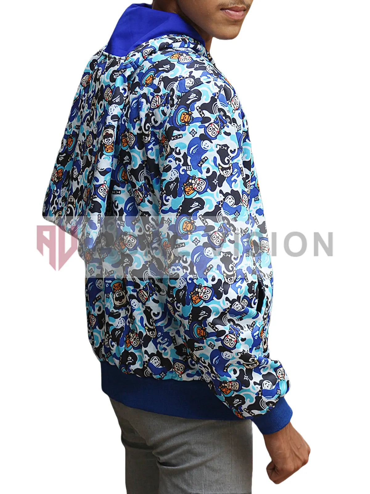 Juice Wrld Bape Armed & Dan­ger­ous Blue Fleece Hoodie