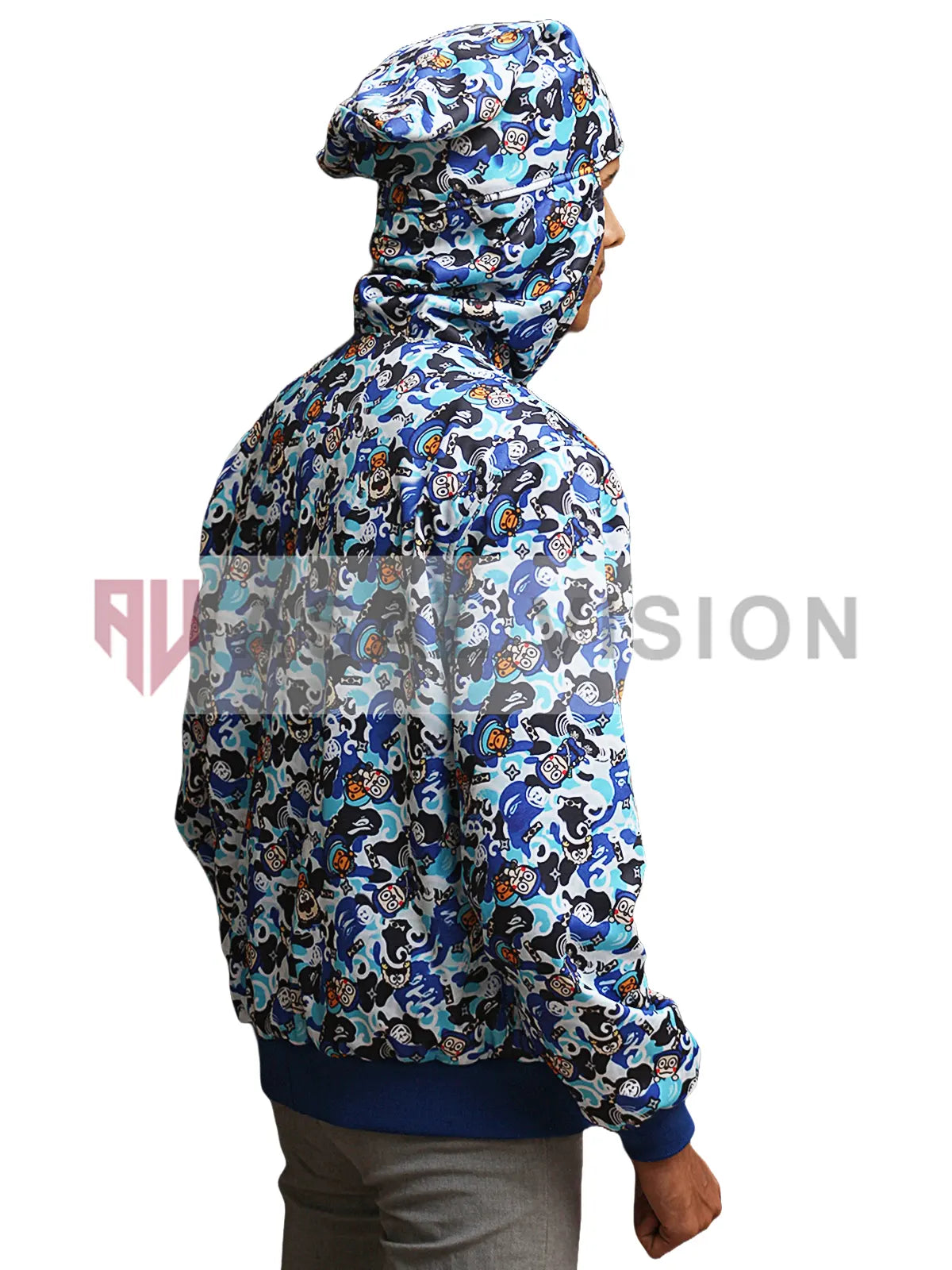Juice Wrld Bape Blue Hoodie