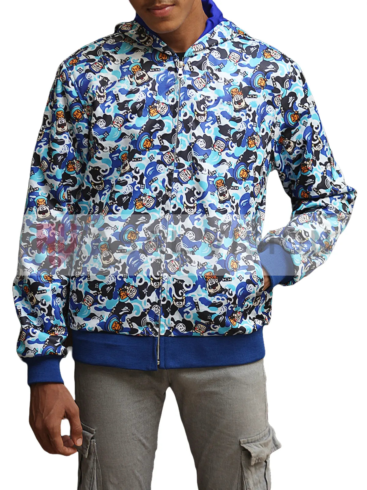 blue bape dress BAPE WGM Shark full zip hoodie Blue Camo A Bathing Ape Paris St Germain Size S