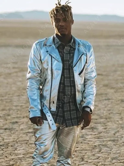 Juice Wrld Silver Wrld on Drugs Biker Jacket