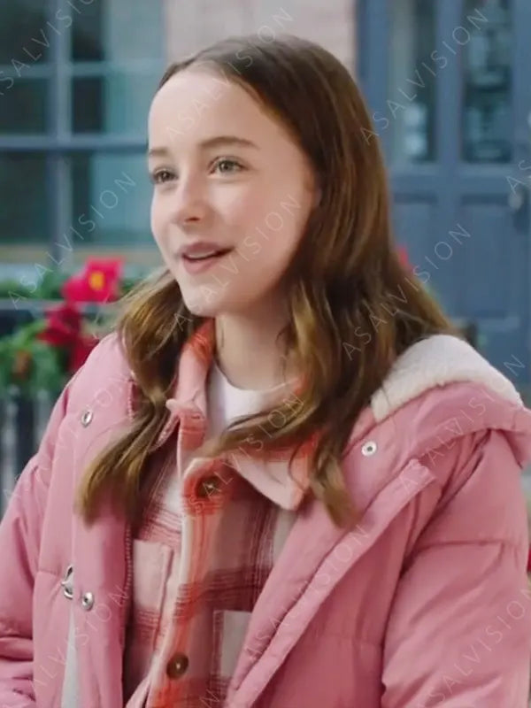 Julie Cooper Falling Like Snowflakes 2024 Ava Weiss Pink Puffer Jacket With Sherpa Hood