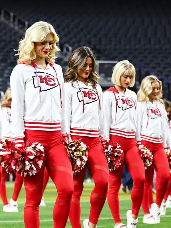 KC Chiefs White Cheerleaders Fleece Hoodie