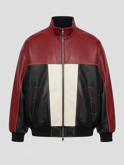 Kairox Patchwork Faux Leather Jacket