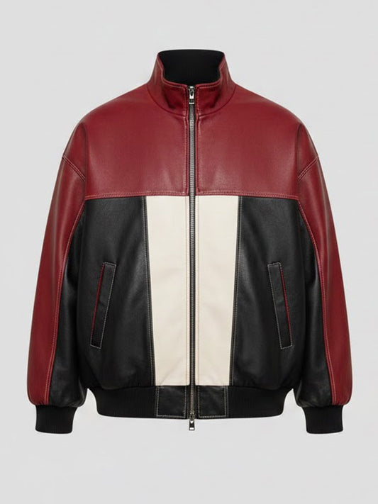 Kairox Patchwork Faux Leather Jacket