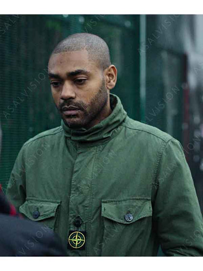 Kano TV Series Top Boy Sully Stone Island Green Cotton Jacket