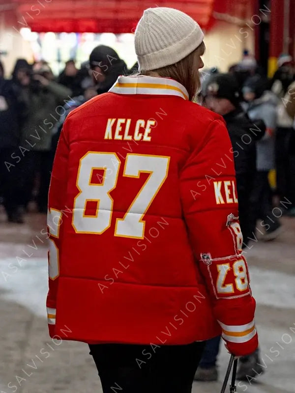 Kansas City Chiefs Taylor Swift Kelce 87 Puffer Red Jacket For Men And Women