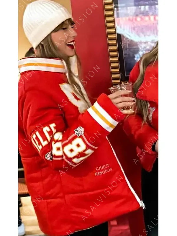 Kansas City Chiefs Taylor Swift Kelce 87 Puffer Red Jacket