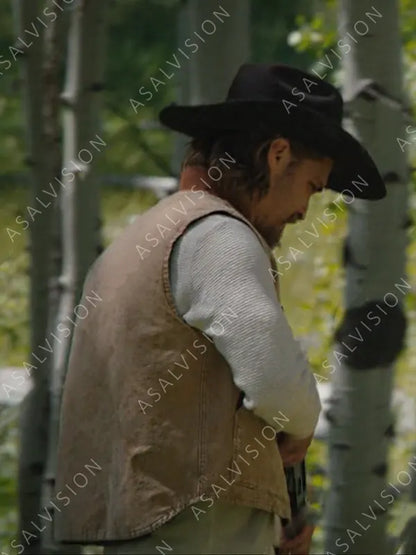 Kayce Dutton TV Series Yellowstone S03 Denim Beige Vest