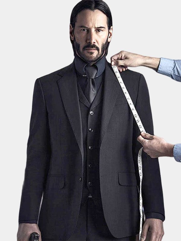 Keanu Reeves John Wick Black Three Piece Suit