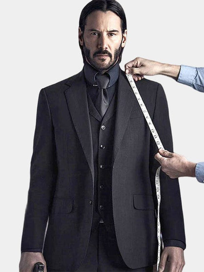 Keanu Reeves John Wick Black Three Piece Suit