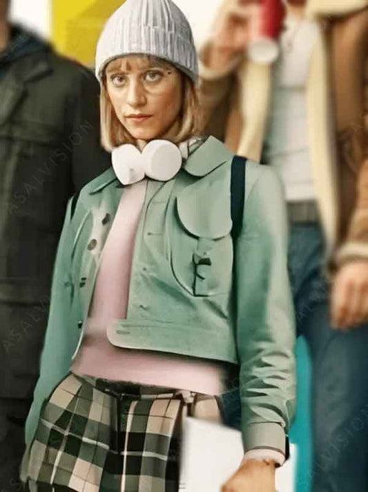 Keila TV Series Berlin 2023 Michelle Jenner Mint Green Cotton Jacket