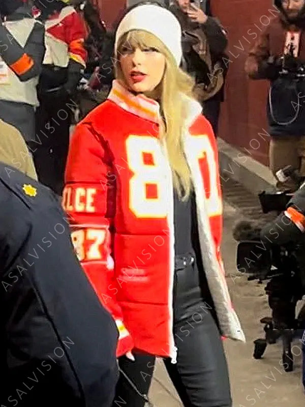 Kelce 87 Puffer Red Jacket For Men And Women