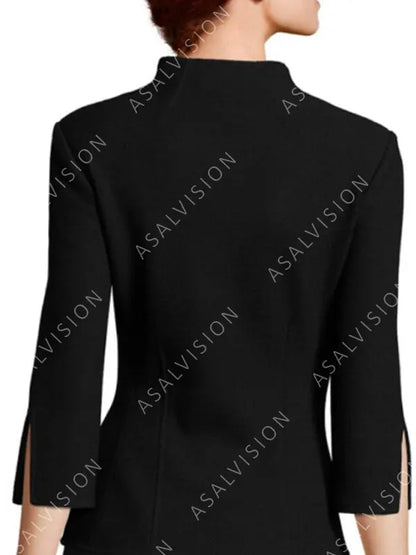Kelly Reilly Black Notch Neck Jacket
